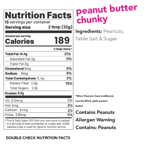 Picky Punch. Chunky Peanut Butter, 500g All Natural, 8g Protein - PICKY PUNCH® PICK your own taste PUNCH™.