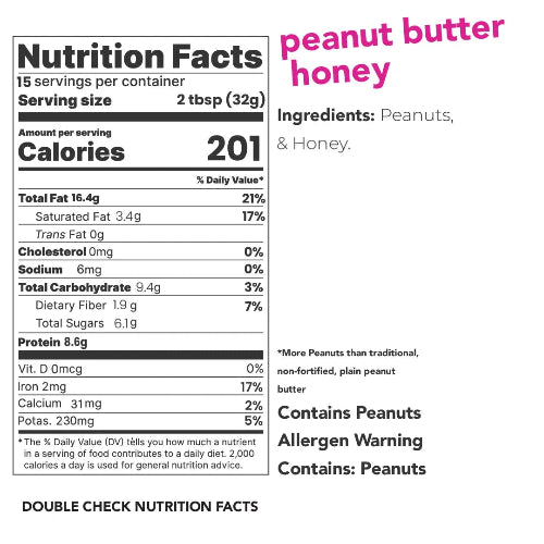 Picky Punch. Honey Peanut Butter, 500g All Natural, 8g Protein - PICKY PUNCH® PICK your own taste PUNCH™.