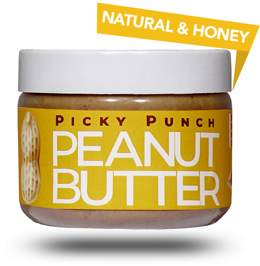 Picky Punch. Honey Peanut Butter, 500g All Natural, 8g Protein - PICKY PUNCH® PICK your own taste PUNCH™.