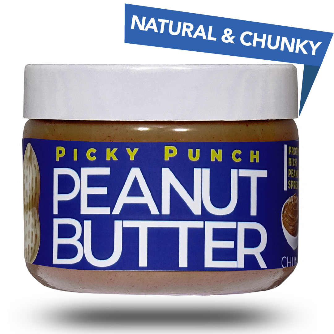 Picky Punch. Chunky Peanut Butter, 500g All Natural, 8g Protein - PICKY PUNCH® PICK your own taste PUNCH™.