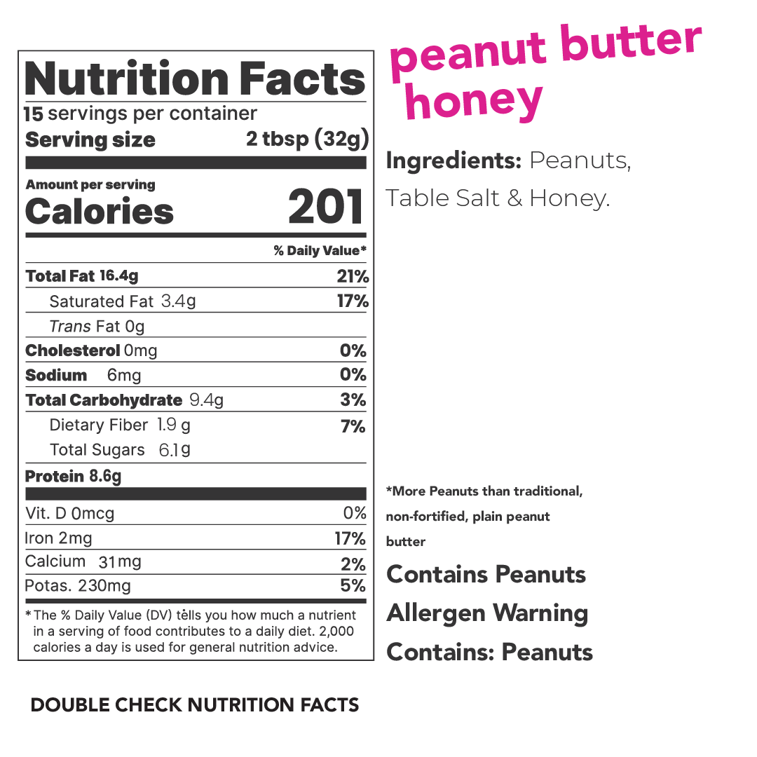 Picky Punch. Honey Peanut Butter, 500g All Natural, 8g Protein - PICKY PUNCH® PICK your own taste PUNCH™.